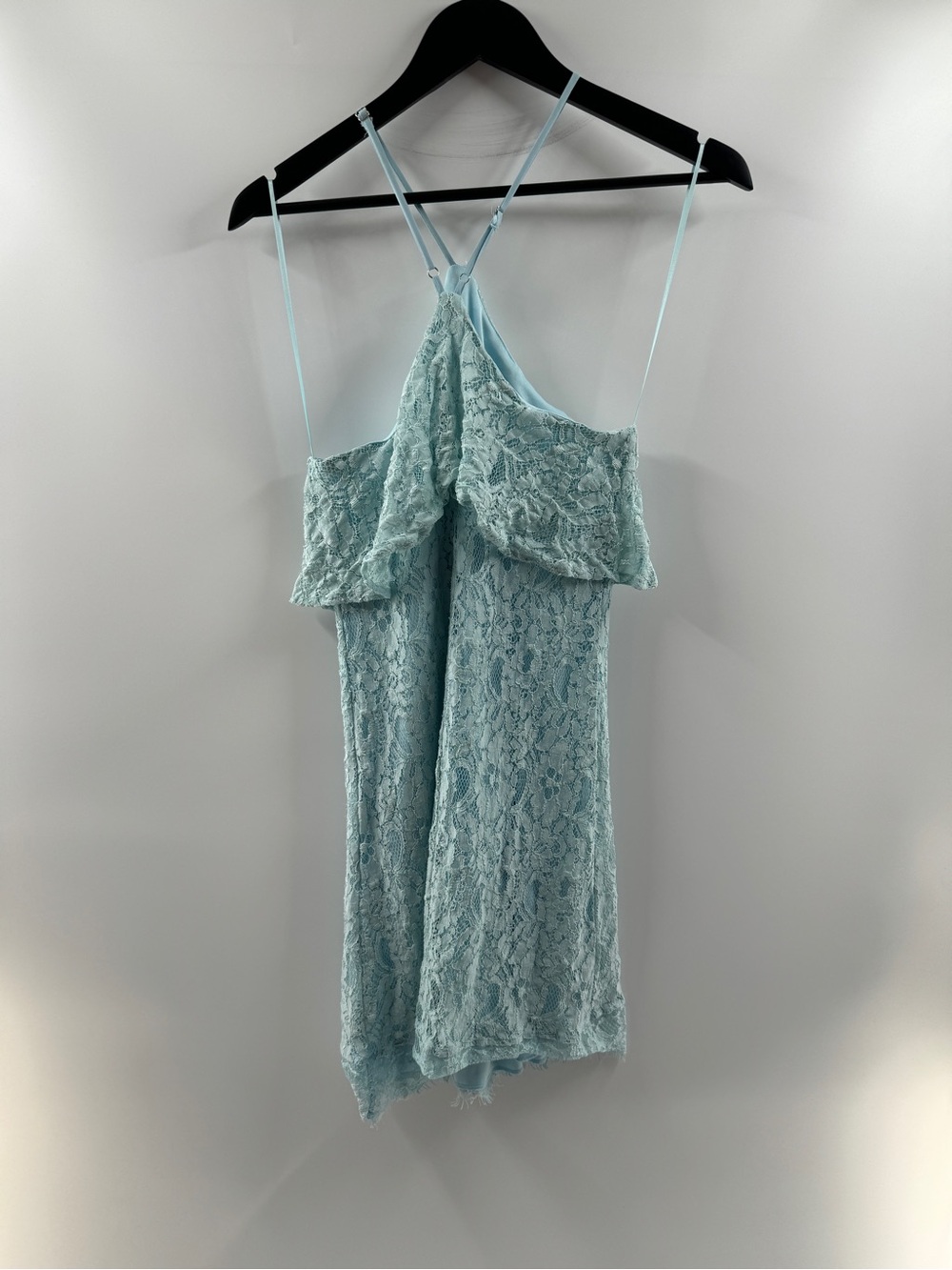Francesca's Light Blue Lace Cold Shoulder Mini Dress – Women's Small - Picture 6 of 8